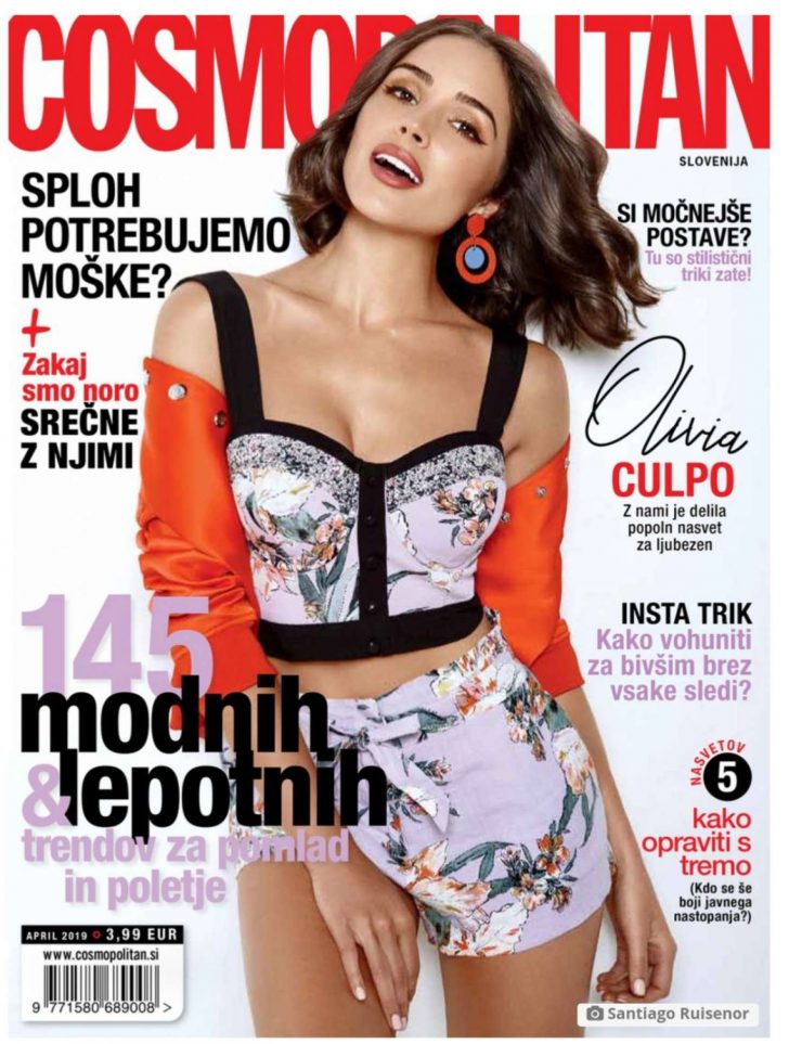 Olivia Culpo for Cosmopolitan Slovenia Cover (April 2019)