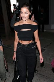 Olivia Culpo in Black Outfit at Craig's Restaurant in West Hollywood