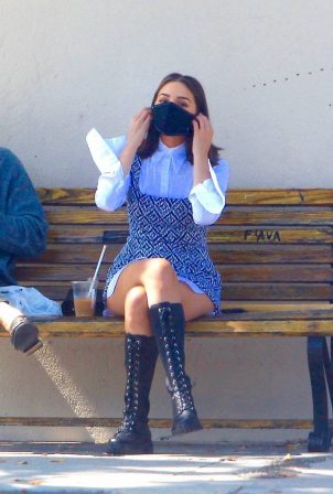 Olivia Culpo - Look beautiful in mini dress and boots while out in Hollywood