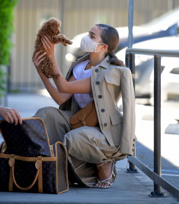 Olivia Culpo - Visits the Vet with her New Puppy Oliver Sprinkles in LA