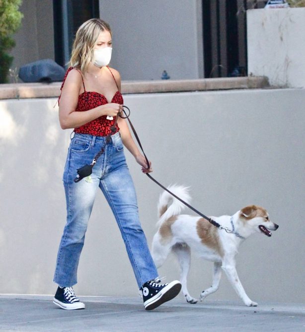 Olivia Holt - Out for a dog walk in Studio City