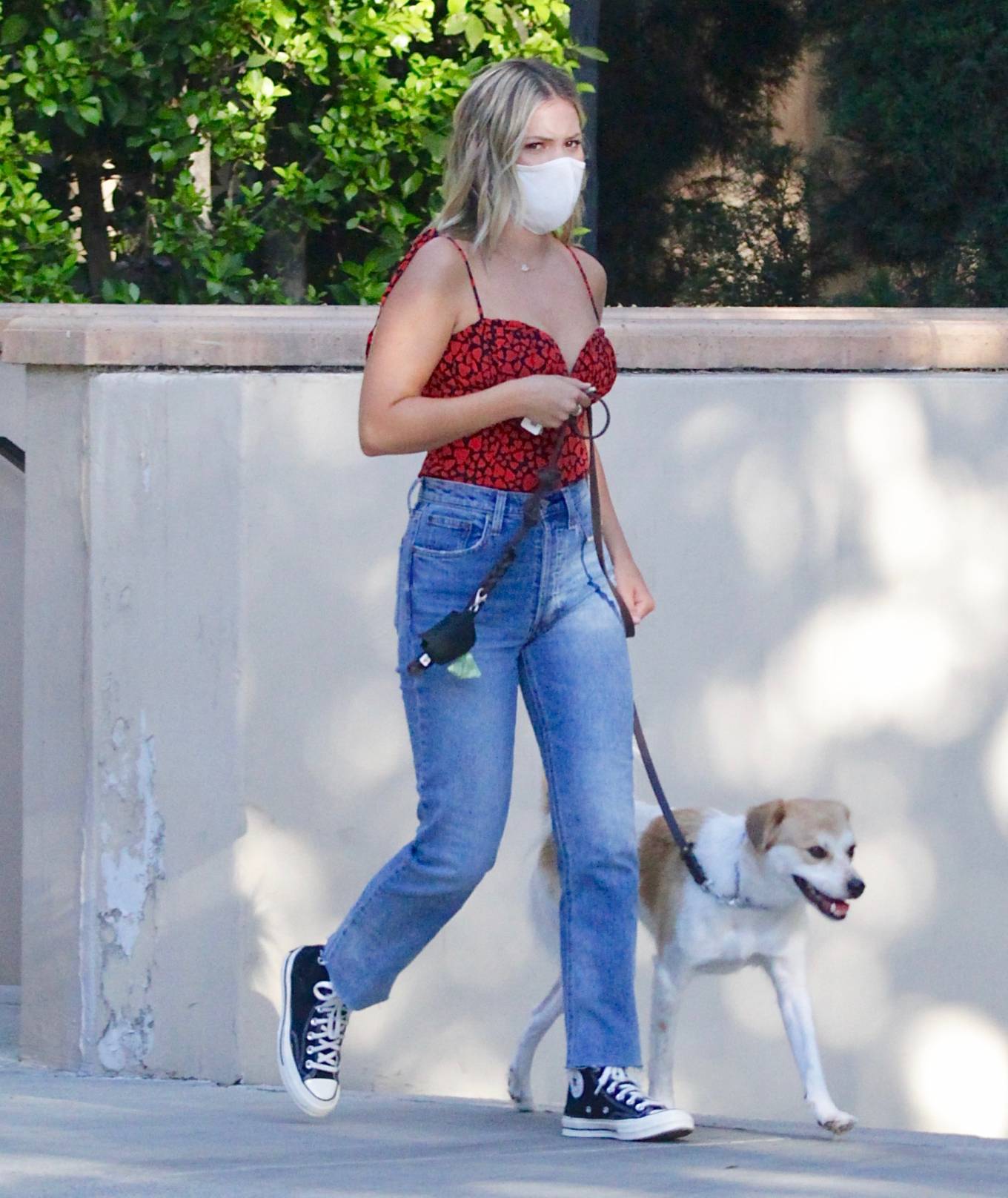 Olivia Holt 2020 : Olivia Holt – Out for a dog walk in Studio City-03