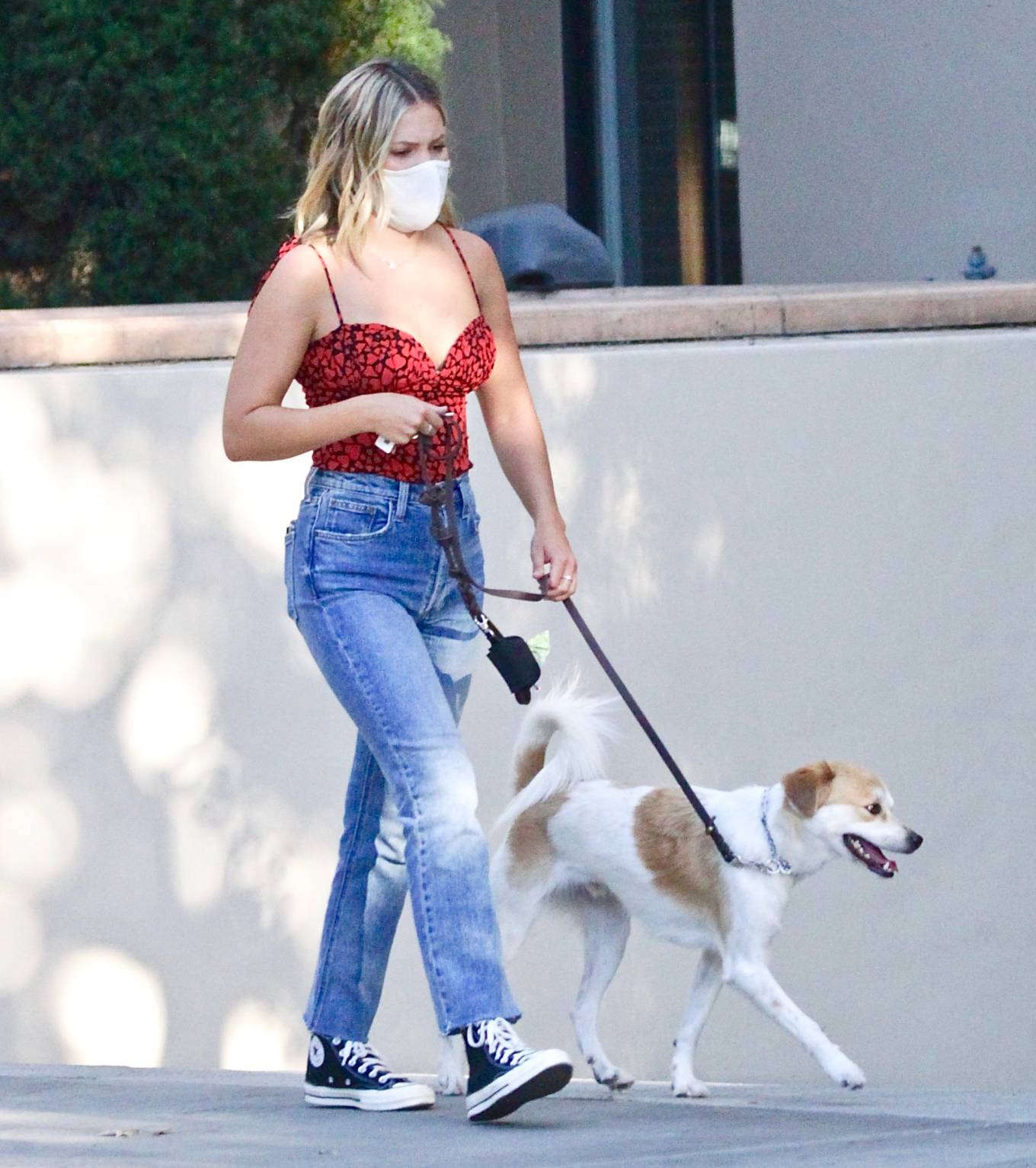 Olivia Holt 2020 : Olivia Holt – Out for a dog walk in Studio City-06