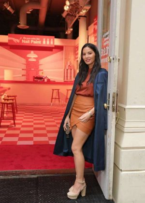 Olivia Munn - Celebrates Target's New Tribeca Store with Glam Sesh at 'Nail It Up' in NYC