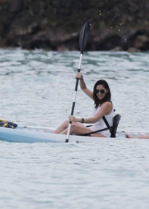 Olivia Munn in a Kayak Whilst on Vacation in Hawaii