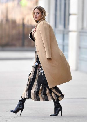 Olivia Palermo in Long Coat Out in New York