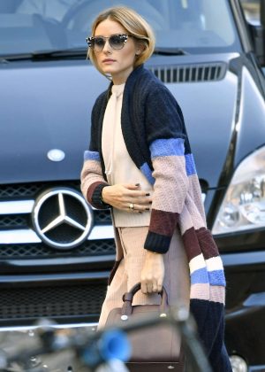 Olivia Palermo in patterned sweater out in New York