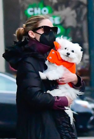 Olivia Palermo - Seen with her dog in New York