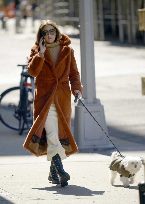 Olivia Palermo - Walks Her Dog in New York City