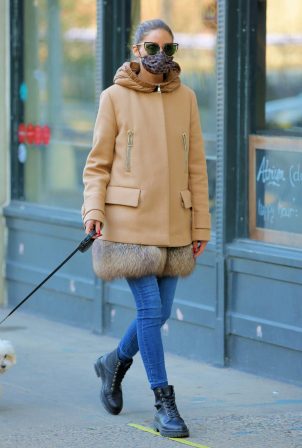 Olivia Palermo - Wearing a fur-trimmed Moncler coat in New York