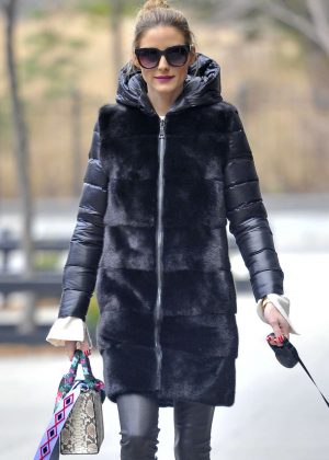 Olivia Palermo with her dog Mr. Butler in Brooklyn