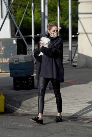 Olivia Palermo - with her dog out in New York