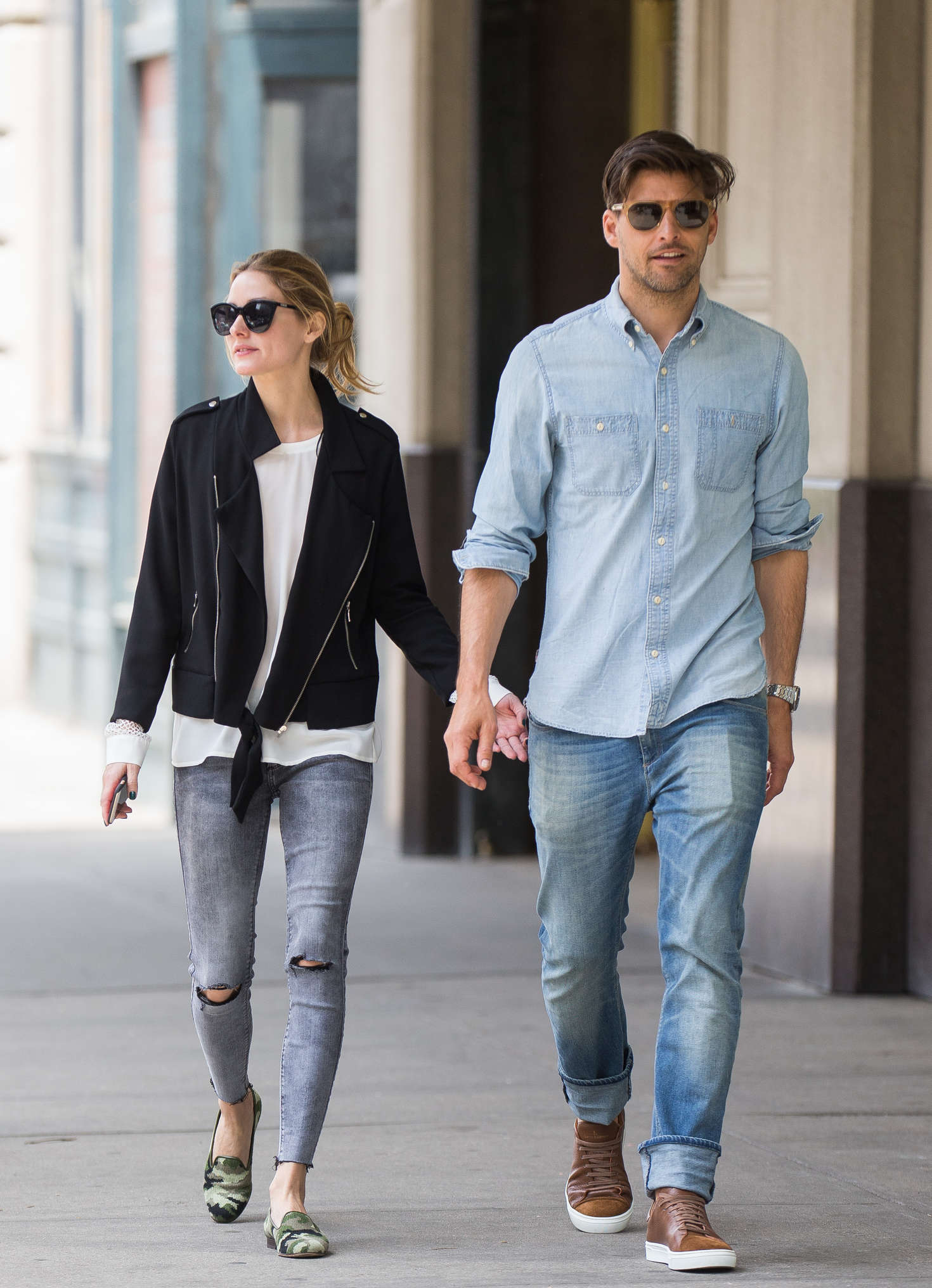 Olivia Palermo with her husband Johannes Huebl in Brooklyn