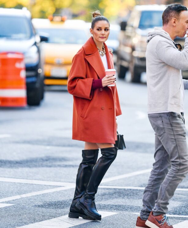 Olivia Palermo - With Johannes Huebl step out for coffee in New York City
