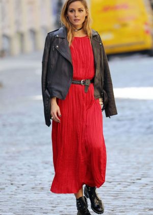 Olivia Palermoin Red on Potoshoot in New York