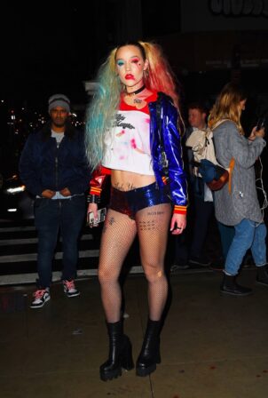 Olivia Ponton - Dresses as Harley Quinn for Heidi Klum's Halloween party in New York