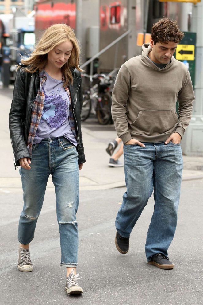 Olivia Wilde and Oscar Isaac on 'Life Itself' set in New York