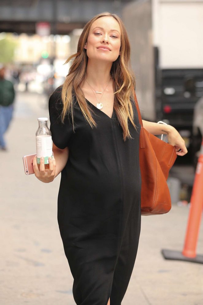 Olivia Wilde in Black Dress out in New York City