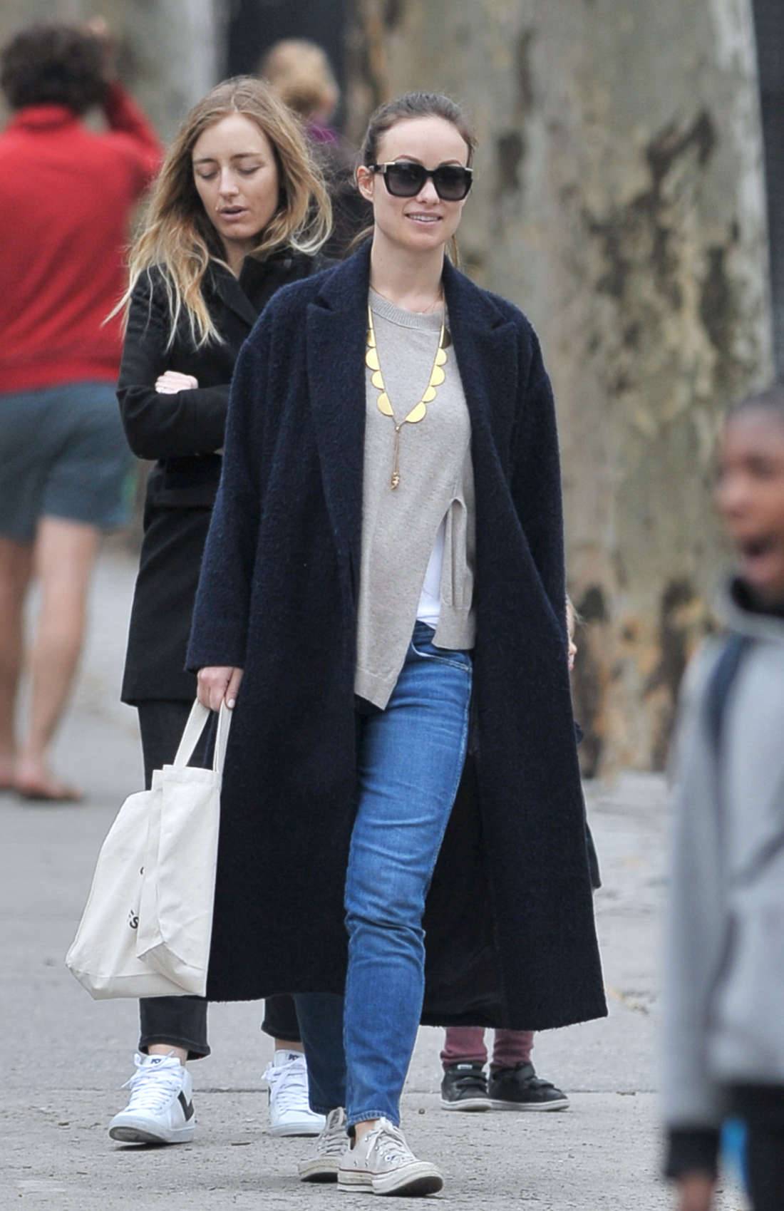 Olivia Wilde in Long Coat out in Brooklyn