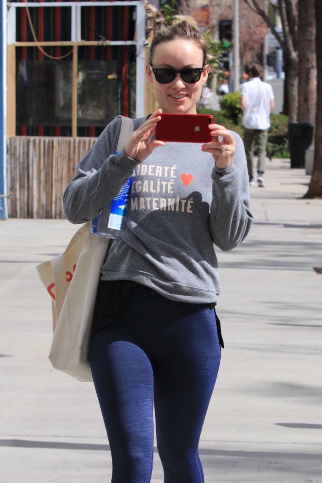 Olivia Wilde in Tights - Hits the gym in LA