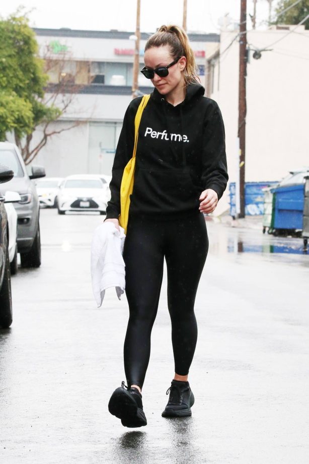 Olivia Wilde - Seen while out on a rainy day in Los Angeles