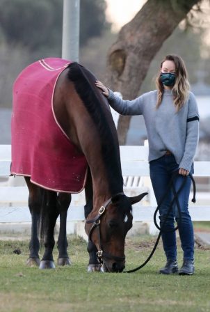Olivia Wilde - Visiting her horse in Los Angeles