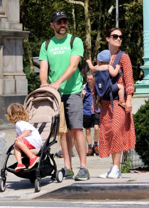 Olivia Wilde with her family out in NYC