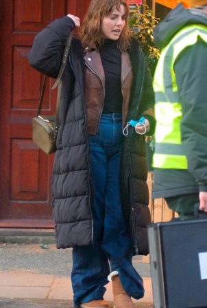 Ophelia Lovibond - On the set of the second series in Belsize Park in London