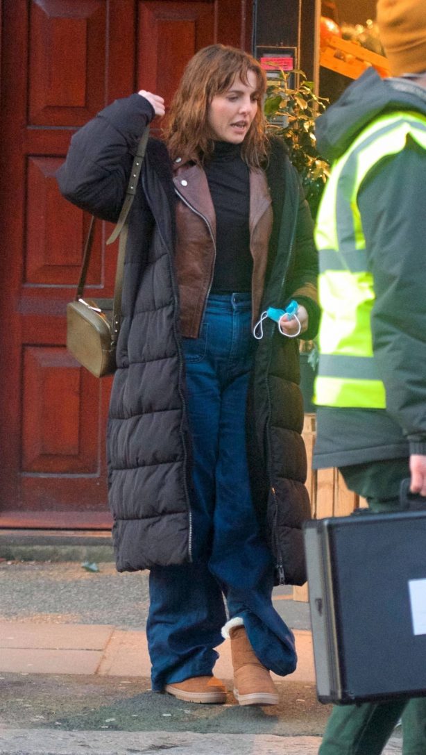 Ophelia Lovibond - On the set of the second series in Belsize Park in London