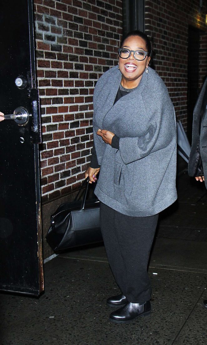 Oprah Winfrey - Arrives at 'The Late Show with Stephen Colbert' in New York