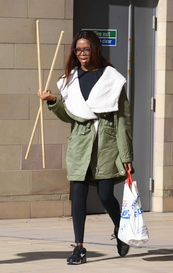 Otlile Mabuse - Arrives for dance rehearsals in Manchester