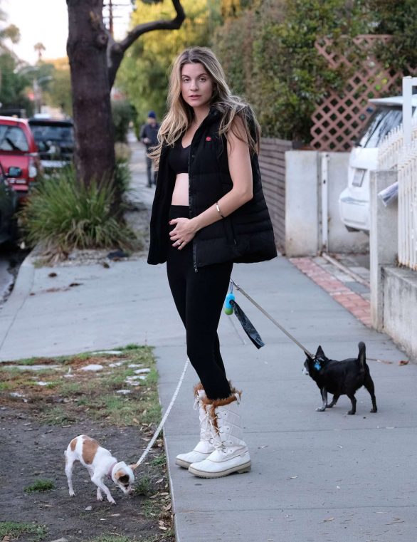 - Out walking her dogs in Los Angeles