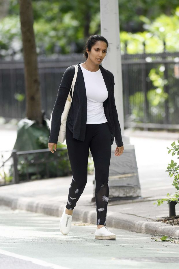 Padma Lakshmi - Leaving the Gym in New York City