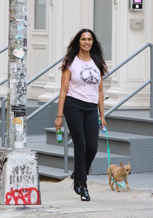 Padma Lakshmi - Walking her dog Divina in Manhattan’s SoHo neighborhood