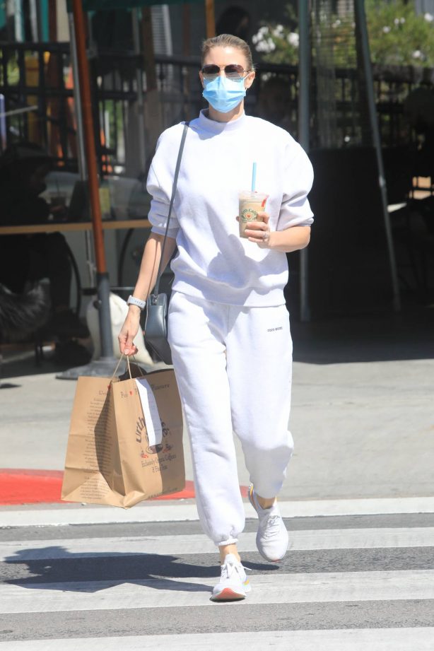 Paige Butcher - leaving Urth Cafe in West Hollywood