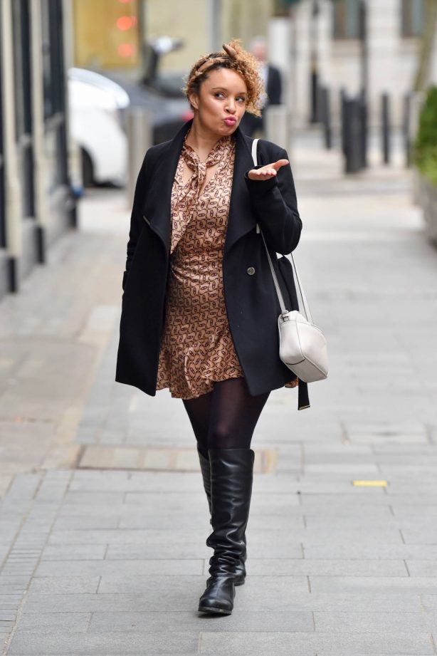 Pandora Christie - Seen arriving for her Heart Radio show in London