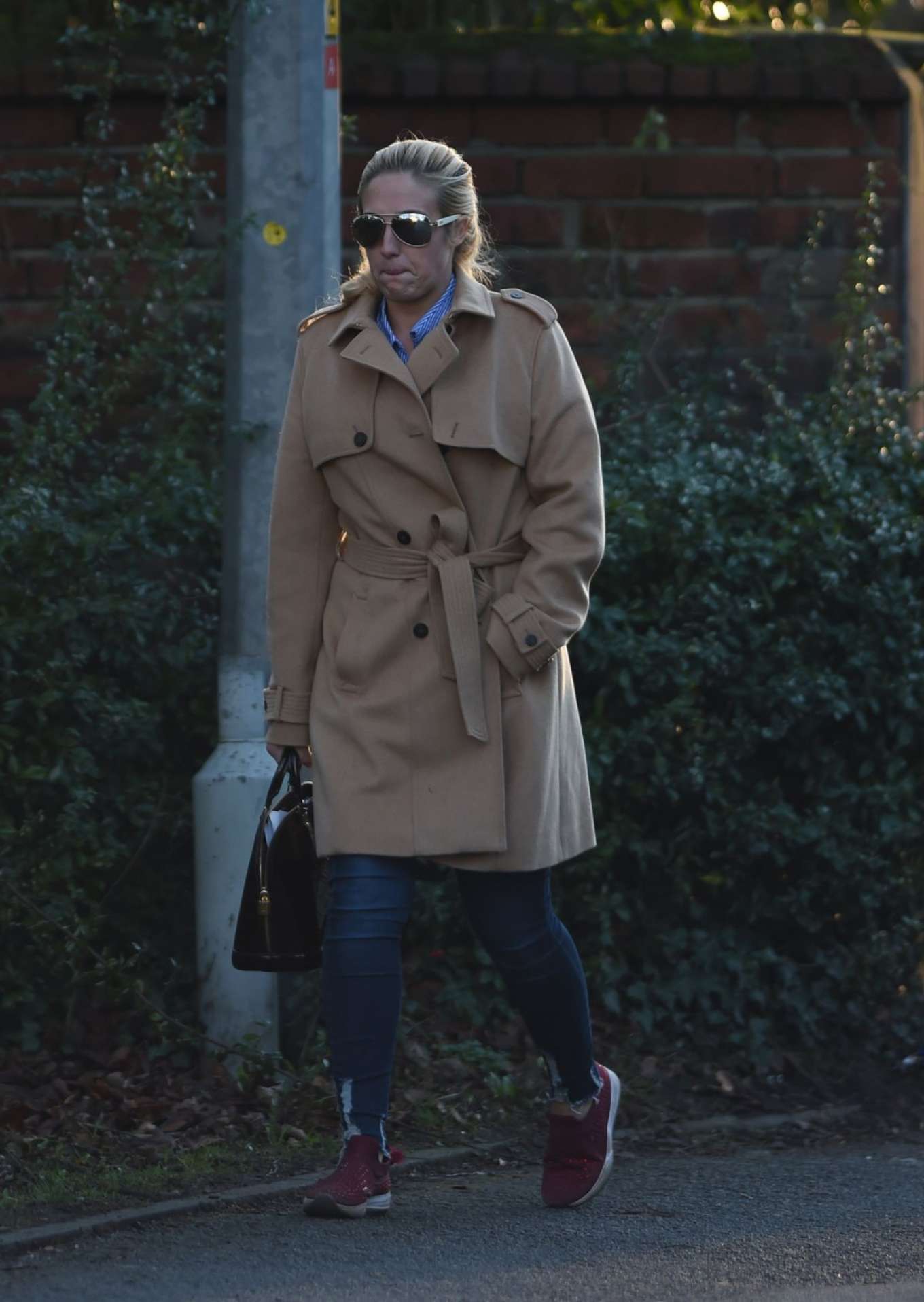 Paris Fury in Beige Coat Out in Cheshire -01 | GotCeleb