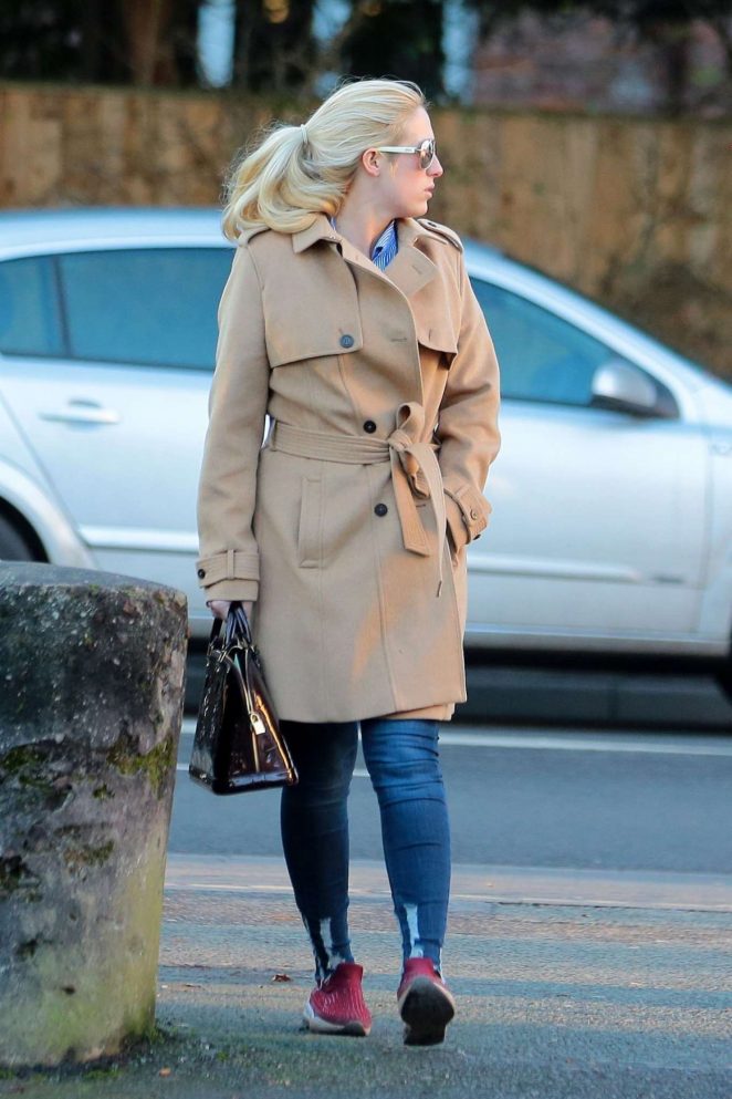 Paris Fury in Beige Coat Out in Cheshire