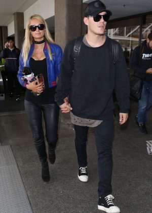 Paris Hilton and Boyfriend at LAX Airport in Los Angeles