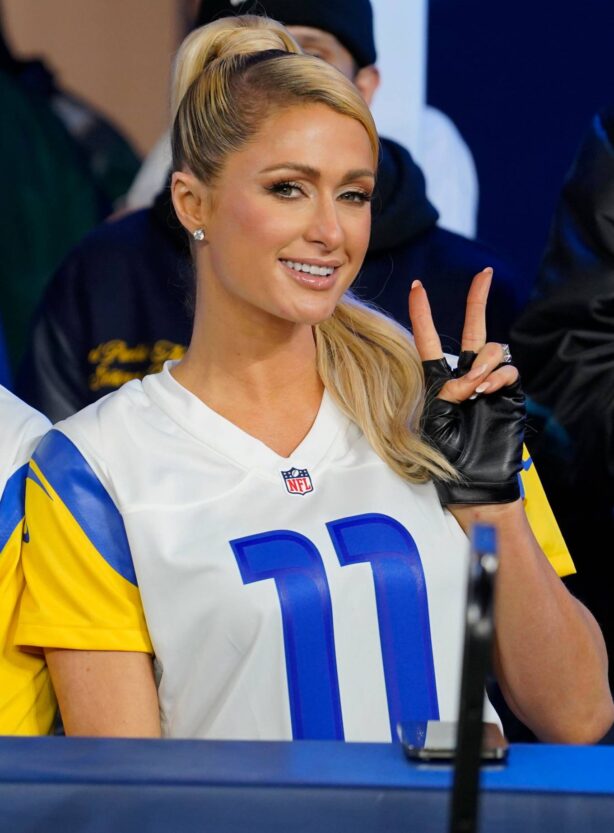 Paris Hilton - Is seen during the first quarter of the game in Inglewood