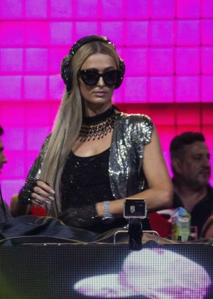 Paris Hilton takes the DJ Booth at Cyprus Deluxe Hotel