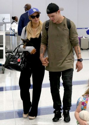 Paris Hilton With Boyfriend at LAX Airport in LA