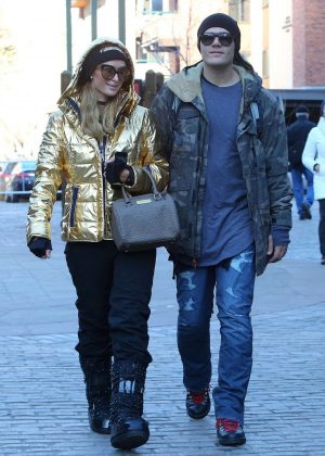 Paris Hilton with boyfriend Chris Zylka out in Aspen