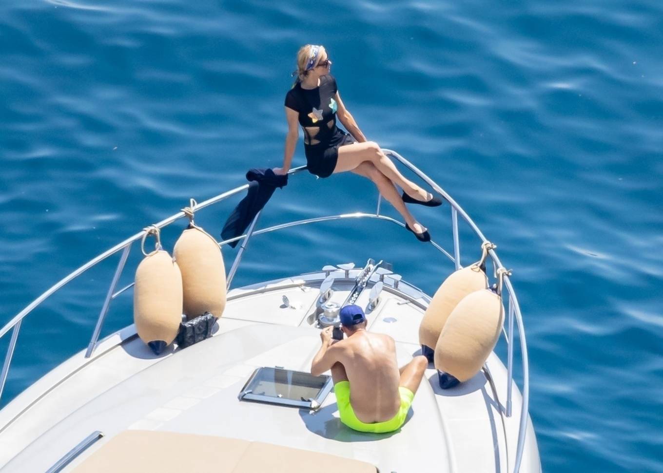 Paris Hilton - With Carter Reum sizzle on yacht in Positano