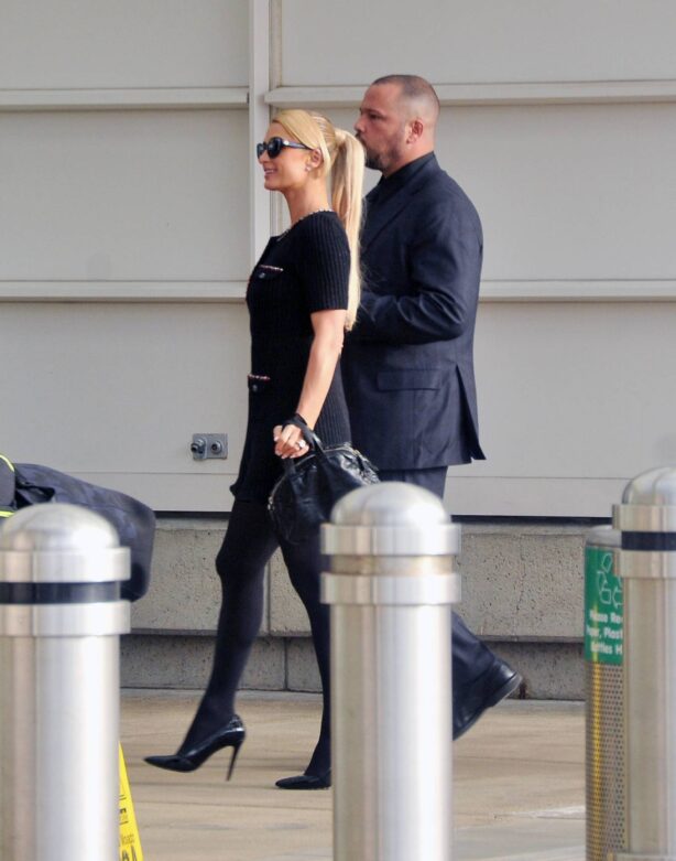 Paris Hilton - With her fiance Carter Milliken Reum Depart Washington DC.