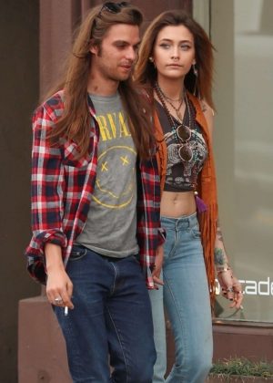 Paris Jackson and Gabriel Glenn on Melrose Place in Los Angeles