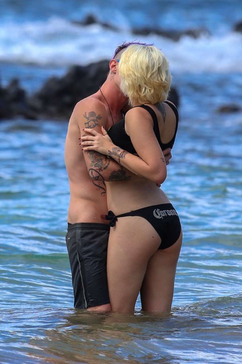 Paris Jackson in Black Bikini at a Beach in Maui. 