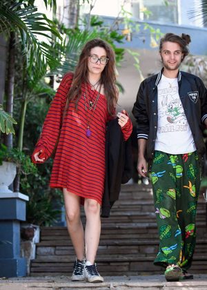 Paris Jackson in Red Dress - Out in Los Angeles