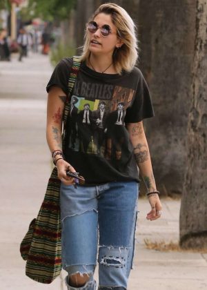 Paris Jackson in Ripped Jeans Out in Los Angeles