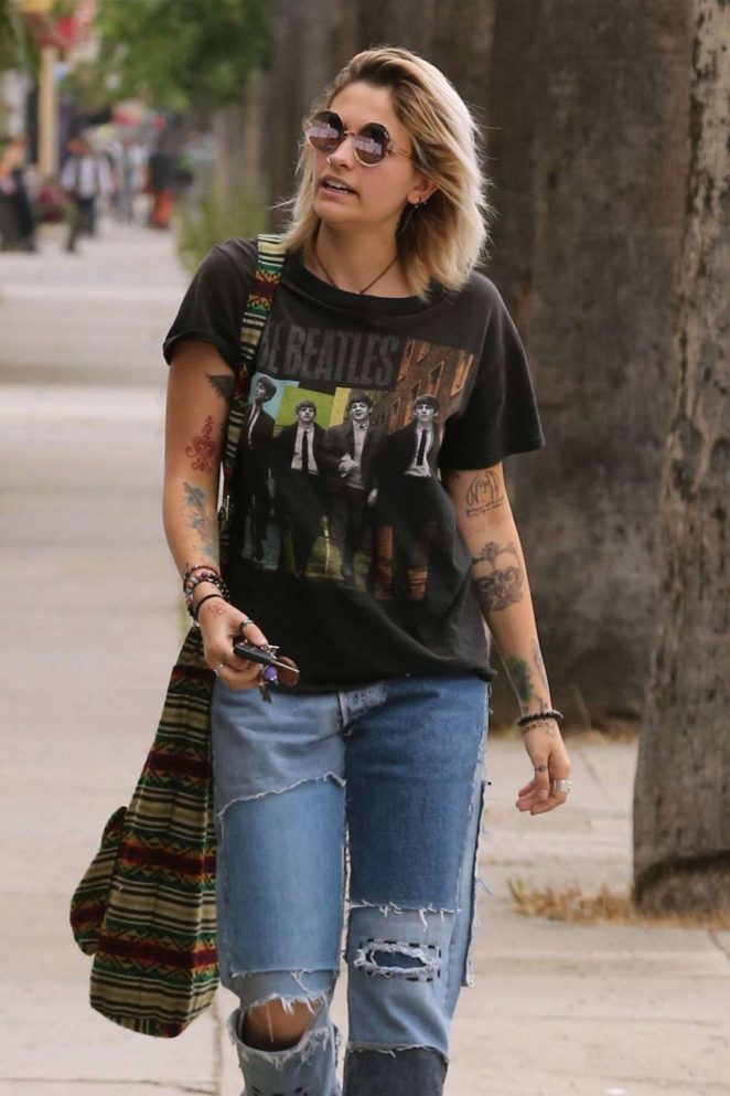 Paris Jackson in Ripped Jeans Out in Los Angeles